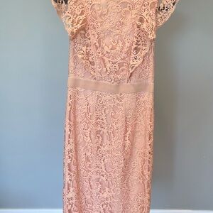 New York & Company - Eva Mendez Lace Dress in Peach